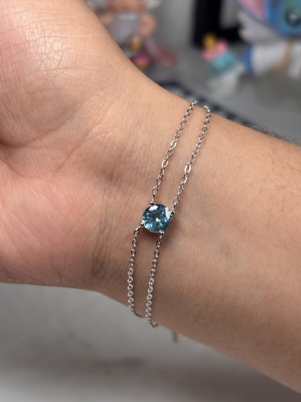 img_0848 Pulsera Doble Cadena Azul Celeste