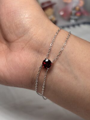 img_0856 Pulsera Doble Cadena Tono rojo nocturno