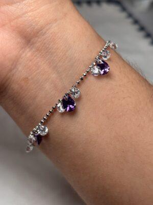 img_0870 Pulsera Cascada Violeta y Brillos