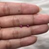 Topos mini circon fucsia con rosca de seguridad
