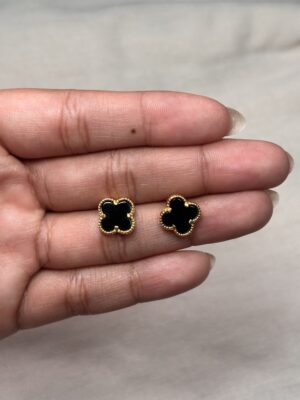 img_2215 Topos trebol negro electrochapado en oro 18k