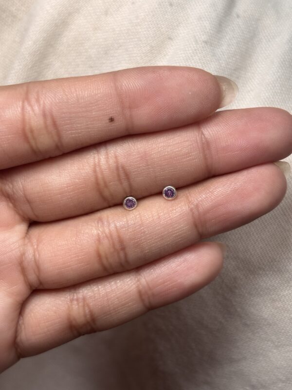 Topos circon morado con rosca de seguridad
