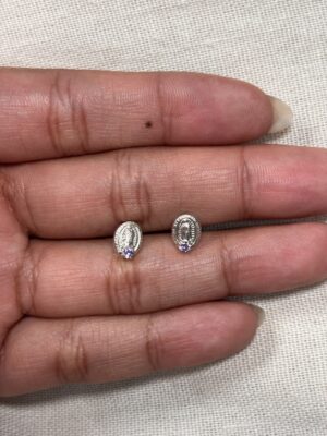 Topo virgen circon morado con rosca de seguridad