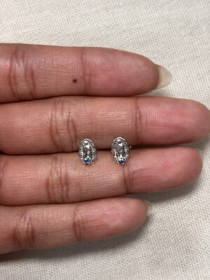 Topo virgen de guadalupe circon azul con rosca de seguridad